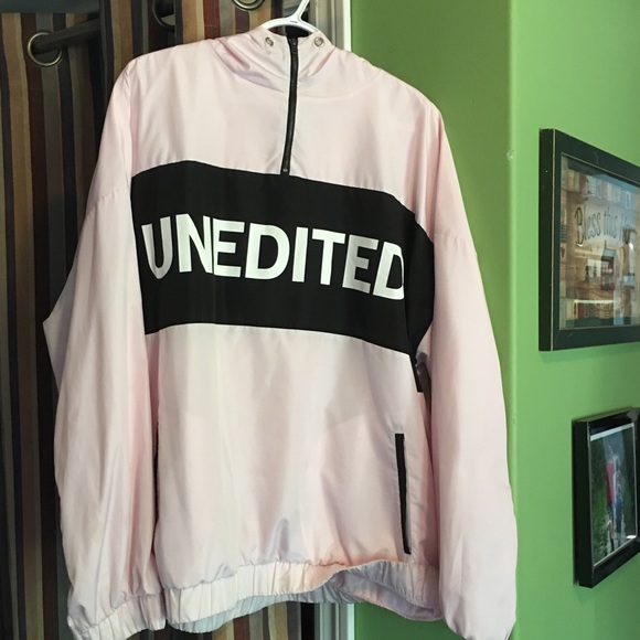 Forever 21 “Unedited” Pink Activewear Windbreaker - Picture 1 of 3